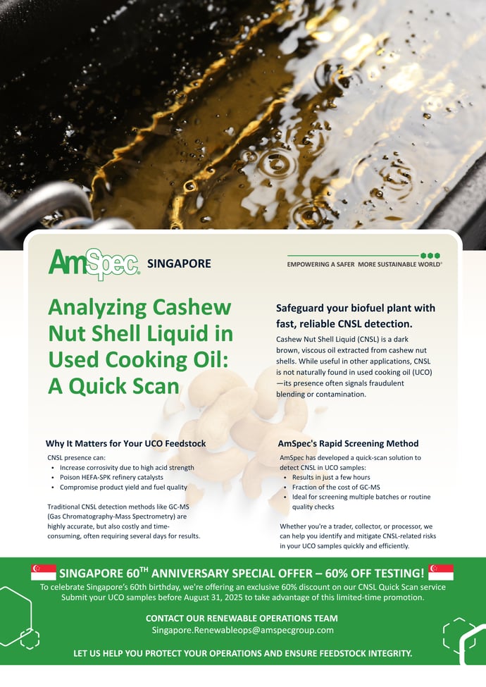 Analyzing Cashew Nut Shell Liquid in UCO: A Quick Scan