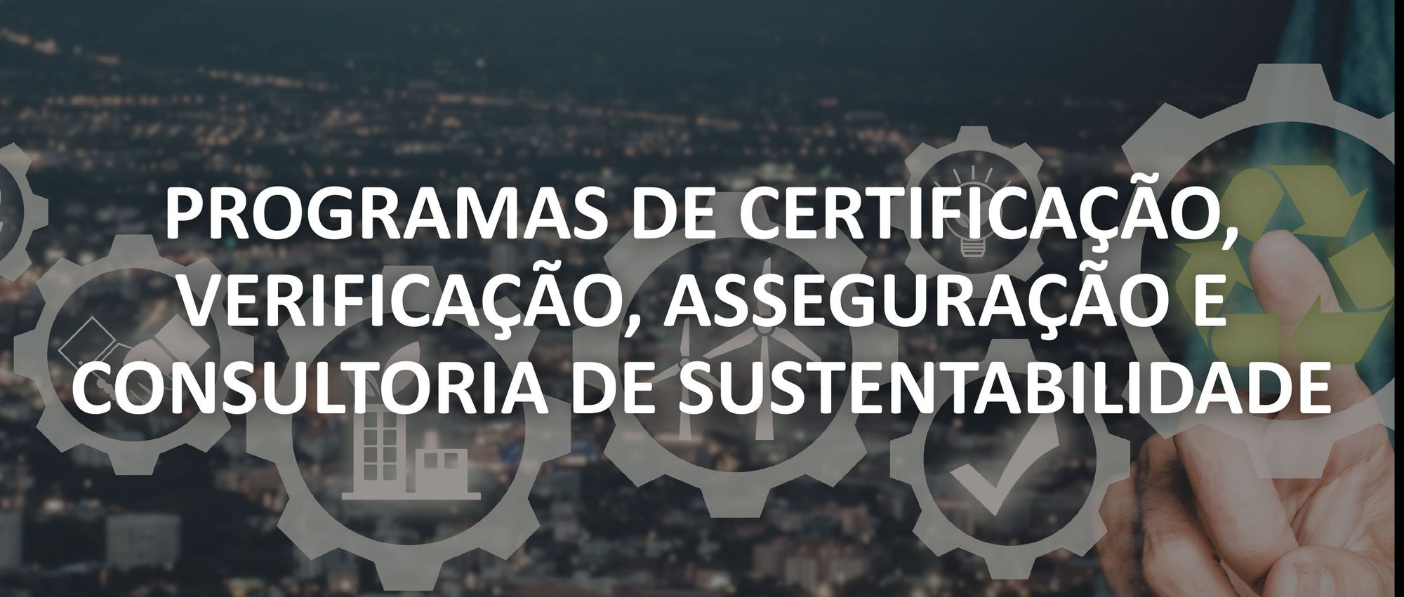 PROGRAMAS DE CERTIFICAÇÃO, VERIFICAÇÃO, ASSEGURAÇÃO E CONSULTORIA DE SUSTENTABILIDADE PROGRAMAS DE CERTIFICAÇÃO, VERIFICAÇÃO, ASSEGURAÇÃO E CONSULTORIA DE SUSTENTABILIDADE